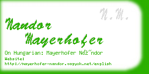 nandor mayerhofer business card